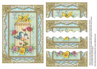 Lovebirds Lace 7x5in Wavy Top and Bottom Stacker