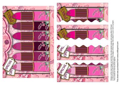 Pink Lipstick Bag 7x5in Wavy Top and Bottom Stacker
