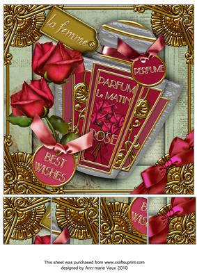 Rose Best Wishes Perfume 8in Picture Topper