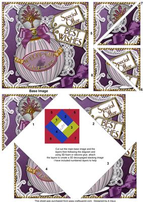 Lavender Birthday Perfume 5in Triangle Spiral Edge Stacker