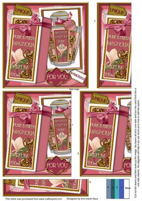 Boxed Magnolia Perfume Birthday 5in One Side Stacker