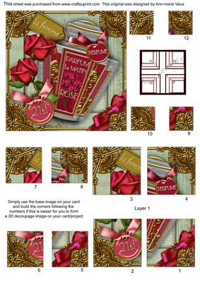 Rose 21st Birthday Perfume 5in All 4 Corner Stacker