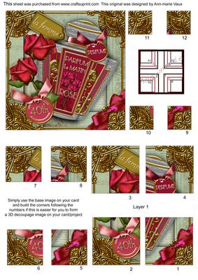 Rose 40th Birthday Perfume 5in All 4 Corner Stacker