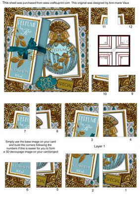 Boxed Aquamarine Perfume 5in Quad Corner Stacker