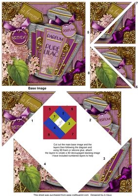 Lilac Perfume Birthday 5in Spiral Triangle Edge Stacker