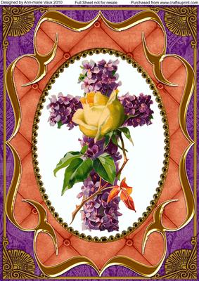 Violet Cross Fancy Bracket A4 Picture Topper Sheet