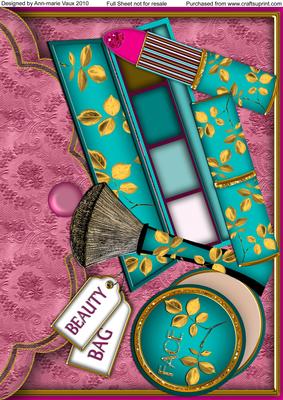 Bag of Turquiose Make-up Bracket A4 Picture Topper Sheet