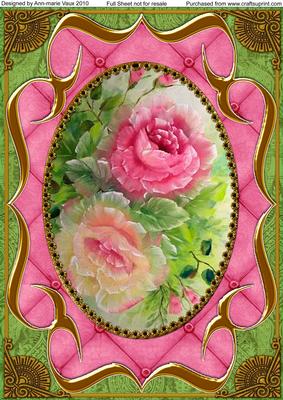 Painted Roses Fancy Bracket A4 Picture Topper Sheet
