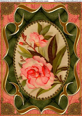 Oriental Peony Fancy Bracket A4 Picture Topper Sheet