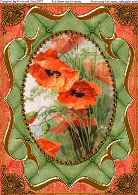 Poppies Fancy Bracket A4 Picture Topper Sheet