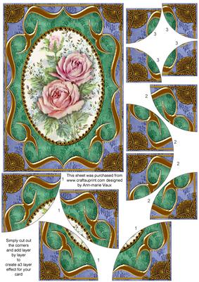Duo Roses Fancy Bracket 7x5in Duo Corner Stacker