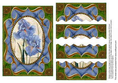 Blue Iris Fancy Bracket 7x5in Wavy Top Bottom Stacker