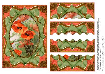 Poppies Fancy Bracket 7x5in Wavy Top Bottom Stacker