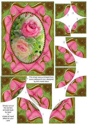 Painted Roses Fancy Bracket 7x5in Duo Corner Stacker
