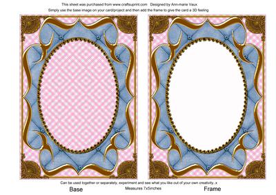New Baby Fancy Bracket 7x5 Plain Card Front and Frame