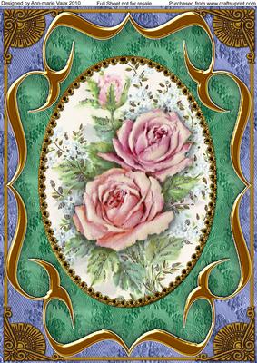 Rose Duo Fancy Bracket A4 Picture Topper Sheet