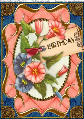 Morning Glory Fancy Bracket A4 Picture Topper Sheet