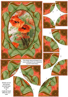 Poppies Fancy Bracket 7x5in Duo Corner Stacker