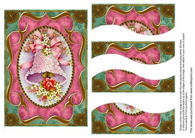 Pink Bell Fancy Bracket 7x5in Swirvey Top Bottom Stacker