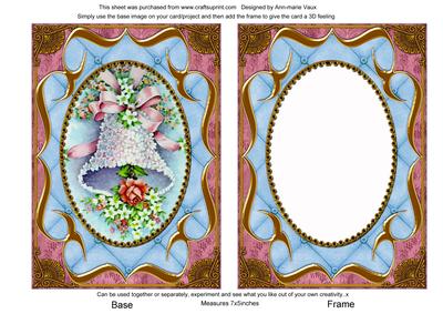 Blue Bell Fancy Bracket 7x5 Picture Card Front and Frame