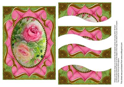 Painted Roses 7x5in Swirvey Top Bottom Stacker
