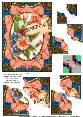 Morning Glory Fancy Bracket 7x5in Scallop Corner Stacker