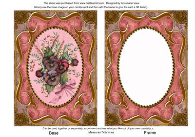 Colourful Pansies Fancy Bracket 7x5 Picture Card Front Frame
