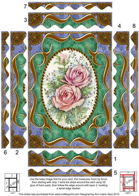 Rose Duo Fancy Bracket 7x5 Wavy Spiral Edge Stacker