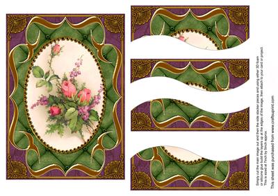 Rose Bouquet Fancy Bracket 7x5 Swirvey Top Bottom Stacker