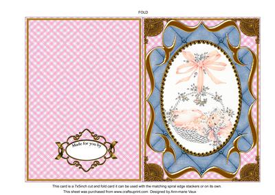 New Baby Fancy Bracket 7x5in Cut and Fold Card