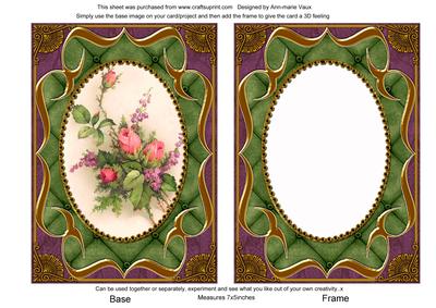 Rose Bouquet Fancy Bracket 7x5 Picture Card Front Frame