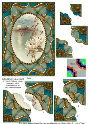 Oriental Lily Bracket 7x5in Duo Scallop Corner Stacker