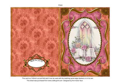 Church Window Fancy Bracket 7x5in Cut and Fold Card