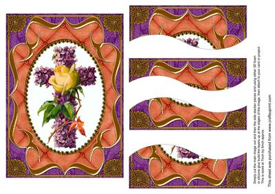 Violet Cross Fancy Bracket 7x5 Swirvey Top Bottom Stacker