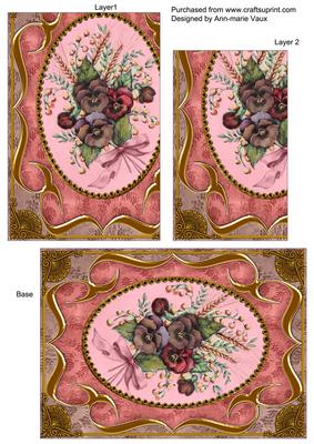 Colourful Pansies Fancy Bracket 7x5inch One Corner Stacker