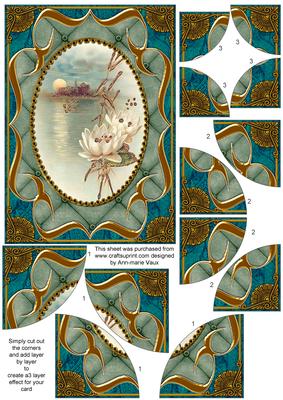 Oriental Lily Fancy Bracket 7x5in All 4 Corner Stacker
