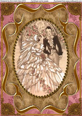 Happy Couple Fancy Bracket A4 Picture Sheet