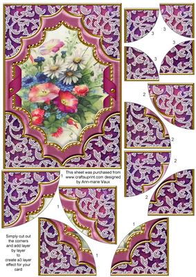 Wildflowers Ornate Diamond 7x5in All 4 Corner Stacker
