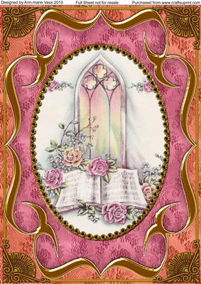 Church Window Fancy Bracket A4 Picture Sheet