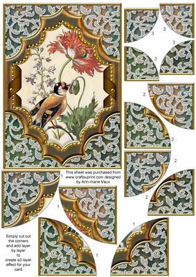 Nectar Bird Ornate Diamond 7x5in All 4 Corner Stacker