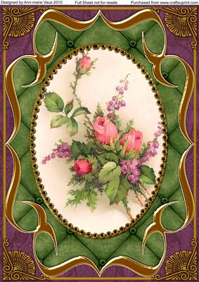 Rose Bouquet Fancy Bracket A4 Picture Sheet