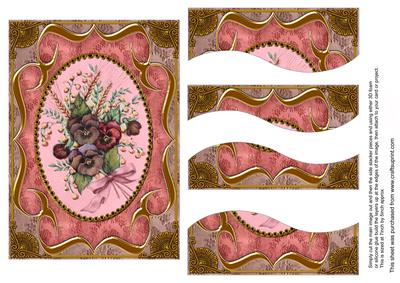 Colourful Pansies Diamond 7x5in Swirvey Top Bottom Stacker