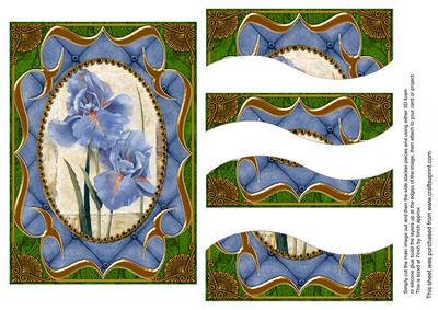 Blue Iris Fancy Bracket 7x5in Swirvey Top Bottom Stacker