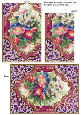 Wildflowers Ornate Diamond 7x5inch One Corner Stacker