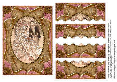 Happy Couple Fancy Bracket 7x5in Wavy Top Bottom Stacker