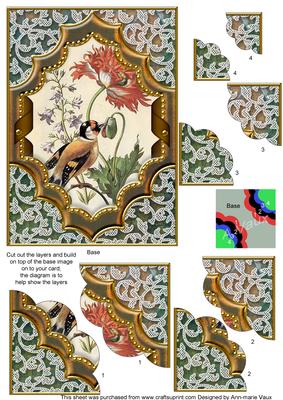 Nectar Bird Ornate Diamond 7x5 Scallop Duo Corner Stacker