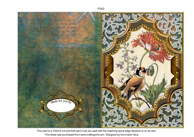 Nectar Bird Ornate Diamond 7x5inch Folded Picture Card