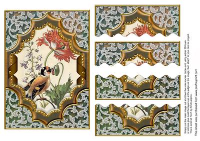Nectar Bird Ornate Diamond 7x5in Wavy Top Bottom Stacker