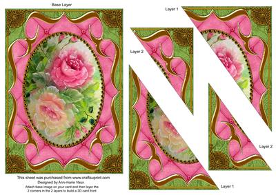 Painted Roses Fancy Bracket 7x5 Triangle Duo Corner Stacker