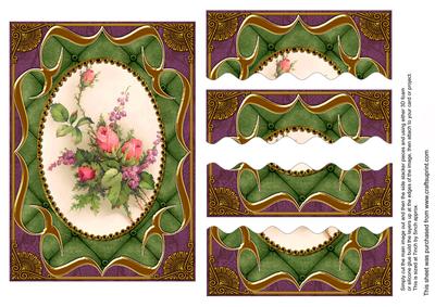 Rose Bouquet Fancy Bracket 7x5in Wavy Top Bottom Stacker